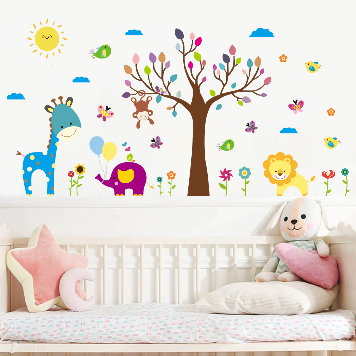 Cartoon Childlike Colorful Gra - Baby Nursery Tree 评论和价格