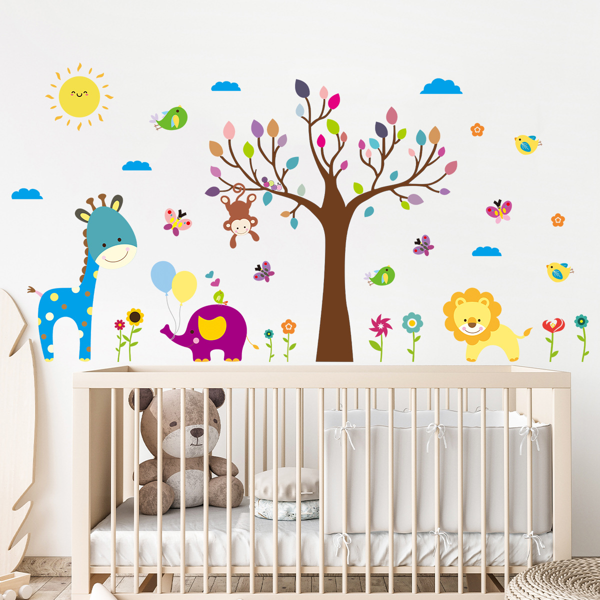 Cartoon Childlike Colorful Gra - Baby Nursery Tree 评论和价格