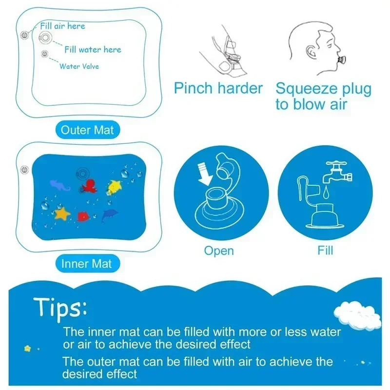 Baby Water Play Mat PVC Inflat - Baby Nursery Cushion 评论和价格