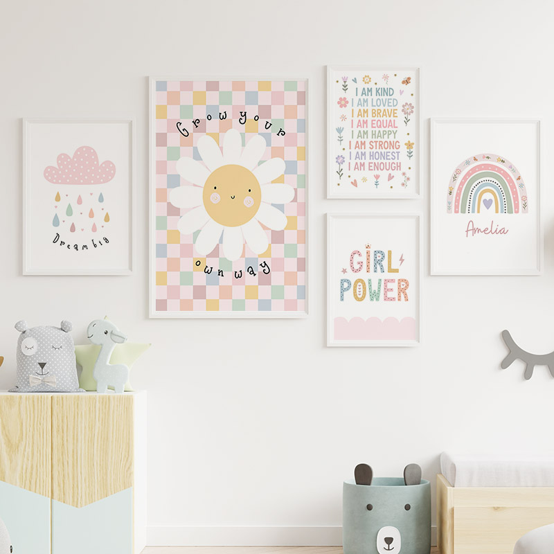 Sun Flower Rainbow Cloud Heart - Baby Nursery Kids 评论和价格